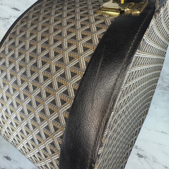 Goyard Goyardine Hat Box Trunk Bag Travel Boite Chapeau Vintage Round Suitcase - Picture 13 of 16